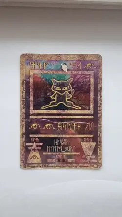 Ancient Mew Holo 2000 Movie Promo Heavy Damage Pokemon Card Name On Back - Image 1