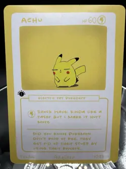 Pokederp Achu 10/25 - Pikachu Pokémon Derpy Fan Art Card - Image 2