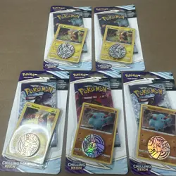 Lot of 5 Pokémon Chilling Reign Blister Packs w/ Promo Cards & Coins SEALED - Image 1
