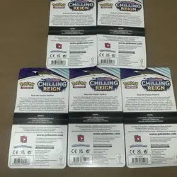 Lot of 5 Pokémon Chilling Reign Blister Packs w/ Promo Cards & Coins SEALED - Image 4