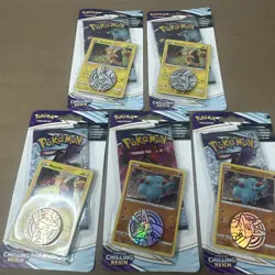 Lot of 5 Pokémon Chilling Reign Blister Packs w/ Promo Cards & Coins SEALED - Image 5