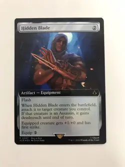 Hidden Blade Foil Promo Extended Borderless MTG Magic Gathering Card NM Mint ACR - Image 1