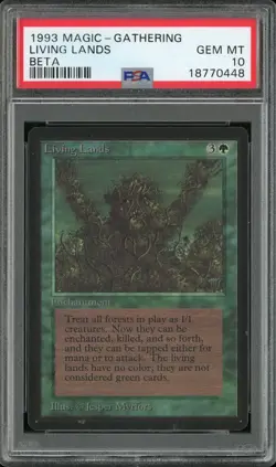 1993 Magic the Gathering LE Beta Living Lands PSA 10 Gem Mint Rare - Image 1