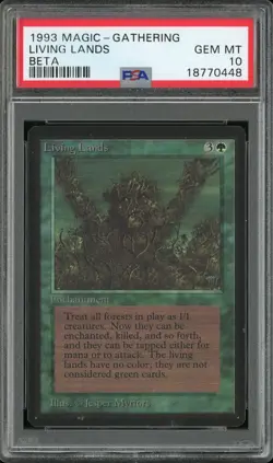 1993 Magic the Gathering LE Beta Living Lands PSA 10 Gem Mint Rare - Image 3