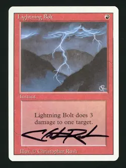 Signed Christopher Rush - Lightning Bolt - Revised 3rd Edition - MTG (A) - Image 3