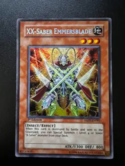 XX-Saber Emmersblade ABPF-EN081 Secret Rare 1st Edition Light Play+ Yugioh - Image 1
