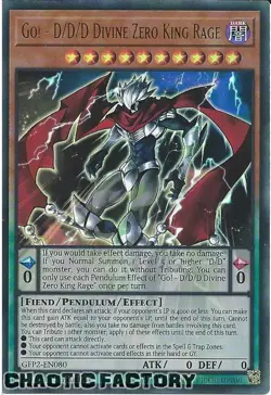 YUGIOH GFP2-EN080 Go! - D/D/D Divine Zero King Rage Ultra Rare 1st Edition NM - Image 1