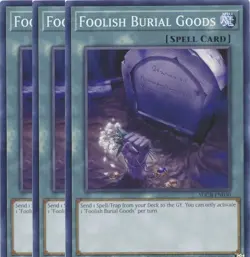 YuGiOh Playset Foolish Burial Goods  SDCB-EN030 x3 - Image 1