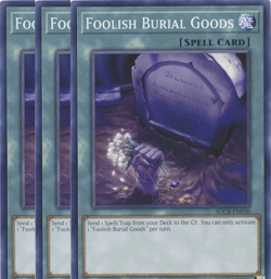 YuGiOh Playset Foolish Burial Goods  SDCB-EN030 x3 - Image 2