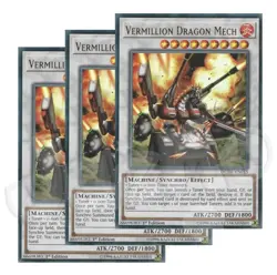 Yugioh - Vermillion Dragon Mech x 3 - 1st Edition Ultra Rare NM - Free Holo Card - Image 2