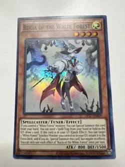 YUGIOH! Rucia of the White Forest OP27-EN009 Super Rare NM AZAMINA - Image 2