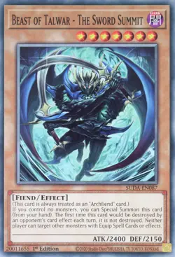 YuGiOh Beast of Talwar - The Sword Summit SUDA-EN087 Common 1st Edition - Image 1
