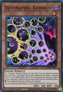YuGiOh Detonating Kuriboh SUDA-EN097 Super Rare 1st Edition - Image 1