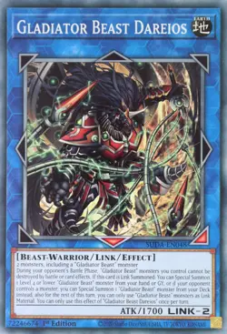 YuGiOh Gladiator Beast Dareios SUDA-EN048 Common 1st Edition - Image 2