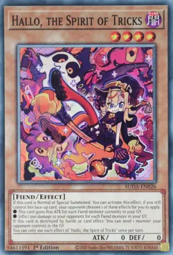 YuGiOh Hallo, the Spirit of Tricks SUDA-EN026 Common 1st Edition - Image 1