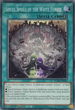 YuGiOh Sinful Spoils of the White Forest SUDA-EN055 Common 1st Edition - Image 1