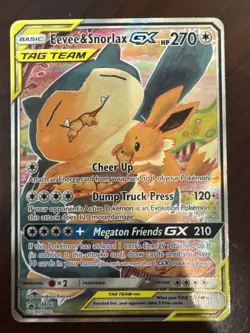 Pokemon Eevee and Snorlax SM169 Tag Team GX NEAR MINT CONDITION - Image 1