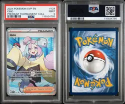 2024 POKEMON SVP EN-SV BLACK STAR PROMO IONO PREM TOURNAMENT #124 PSA 9 - Image 3