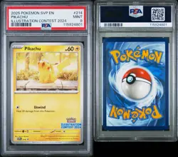 Pokemon TCG Pikachu SVP 214 Illustration Contest 2024 Black Star Promo - PSA 9 - Image 3