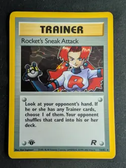 Trainer Rockets Sneak Attack 1st Edition Team Rocket 16/82 Holo Rare - Pokemon - Image 1