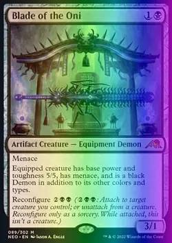 MTG Magic the Gathering Blade of the Oni (89/606) Kamigawa Neon Dynasty LP FOIL - Image 1