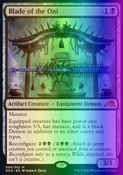 MTG Magic the Gathering Blade of the Oni (89/606) Kamigawa Neon Dynasty LP FOIL - Image 2