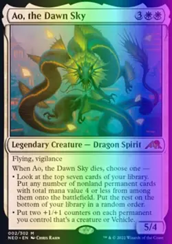 MTG Magic the Gathering Ao, the Dawn Sky (2/606) Kamigawa Neon Dynasty LP FOIL - Image 2
