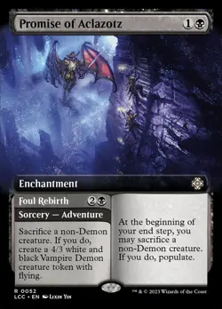 MTG Promise of Aclazotz (52/401) The Lost Caverns of Ixalan Commander LP - Image 2