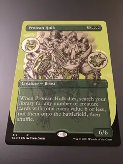 MTG Secret Lair #319 Protean Hulk Borderless Etched Foil NM - Image 1
