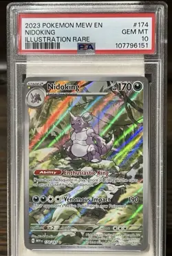 2023 Nidoking 174/165 Scarlet & Violet: 151 Illustration Rare PSA 10 - Gem Mint - Image 1