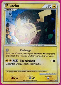 Pokémon PIKACHU HGSS03 HOLO FOIL PROMO BLACK STAR TCG Basic Card ~ 2010 MP - Image 6