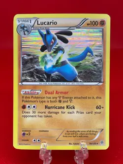 Pokémon TCG Lucario Black & White 78/135 Plasma Storm Holo Rare English 2012 LP - Image 3