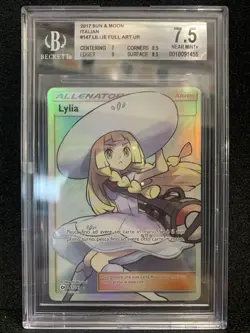 Pokemon Lylia 147 Sun And Moon 2017 ITA Trainer Full Art Beckett 7.5 - Image 11