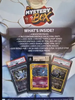 Pokemon MYSTERY 3 PAK w/ 4 BOOSTER PACKS/1 VINTAGE SLAB & 2 VINTAGE GRADE CARDS - Image 2