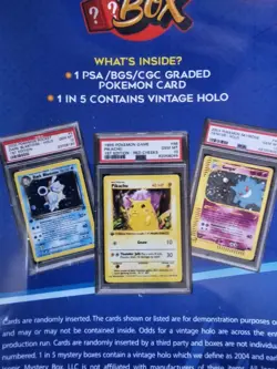 Pokemon MYSTERY 3 PAK w/ 4 BOOSTER PACKS/1 VINTAGE SLAB & 2 VINTAGE GRADE CARDS - Image 3
