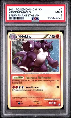 Nidoking 6/102 HoloRare PSA 9 MINT Heartgold & Soulsilver Triumphant Ita Pokemon - Image 4