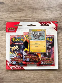 Pokémon TCG: Scarlet & Violet | Destined Rivals 3-Pack Blister | Zebstrika - Image 1