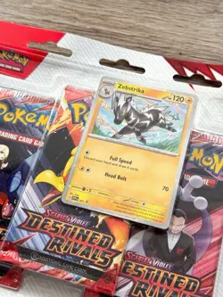Pokémon TCG: Scarlet & Violet | Destined Rivals 3-Pack Blister | Zebstrika - Image 2