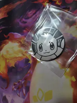 Eevee Jumbo Silver Mirror Holo Official Pokemon TCG Collectors Flip Coin New - Image 2