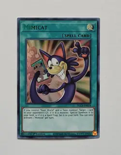 Yugioh Mimicat DLCS-EN078 Ultra Rare 1st Edition Green - Image 1
