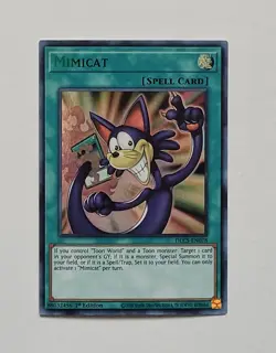 Yugioh Mimicat DLCS-EN078 Ultra Rare 1st Edition Green - Image 3