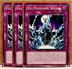 3x Xyz Poseidon Splash 1st Edition Mint Condition Yu-Gi-Oh! Playset [ROTA-EN069] - Image 1