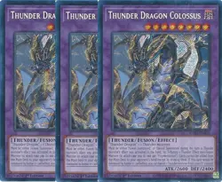 3x Yu-Gi-Oh! Thunder Dragon Colossus RA03-EN036 Secret Rare Playset - Image 2