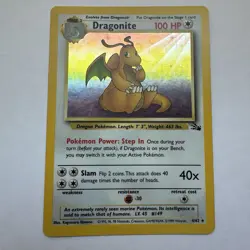 Dragonite 4/62 Rare Holo Unlimited Edition Pokemon Card TCG Fossil Near mint - Image 1