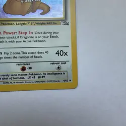 Dragonite 4/62 Rare Holo Unlimited Edition Pokemon Card TCG Fossil Near mint - Image 5