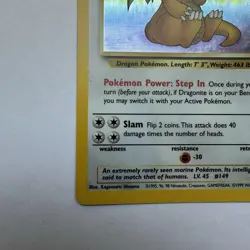 Dragonite 4/62 Rare Holo Unlimited Edition Pokemon Card TCG Fossil Near mint - Image 6