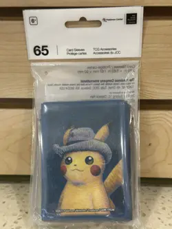 Van Gogh Museum Pokemon Card Sleeves Pikachu with Grey Felt Hat (65 Sleeves) - Image 1
