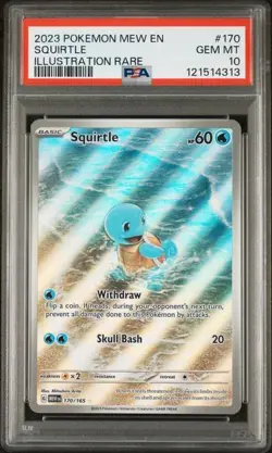 2023 POKEMON MEW EN-151 ILLUSTRATION RARE #170 SQUIRTLE PSA 10 - Image 1