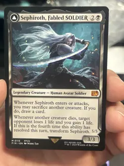 Magic the Gathering Final Fantasy Sephiroth Card Fabled Soldier, Non-Foil, #115 - Image 1