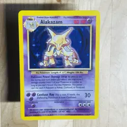 Vintage 1999 Alakazam 1/102 Base Set Holo Rare English PokÃ©mon TCG WOTC MP Card - Image 2